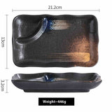 Compartments Plate Household Separated Ceramic Dinner Plate