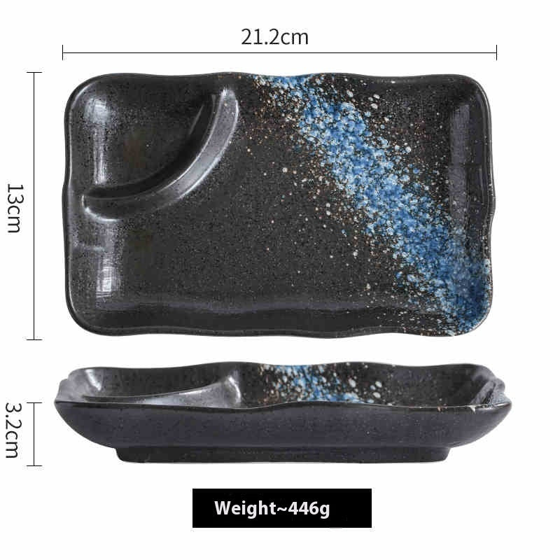 Compartments Plate Household Separated Ceramic Dinner Plate