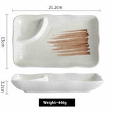 Compartments Plate Household Separated Ceramic Dinner Plate