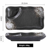 Compartments Plate Household Separated Ceramic Dinner Plate
