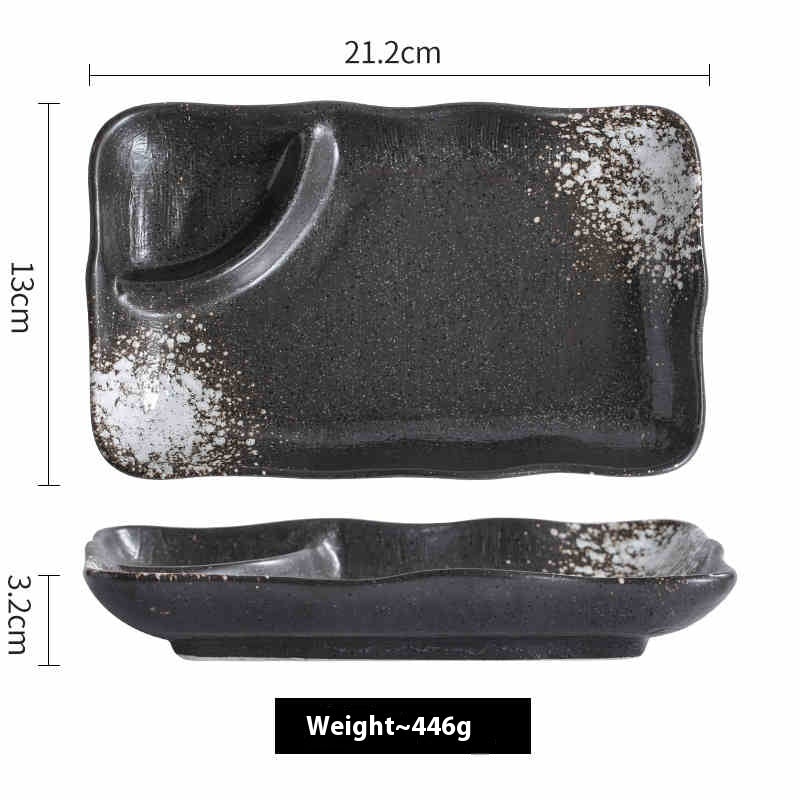 Compartments Plate Household Separated Ceramic Dinner Plate