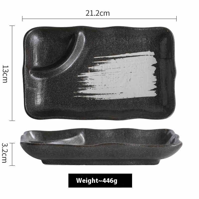 Compartments Plate Household Separated Ceramic Dinner Plate