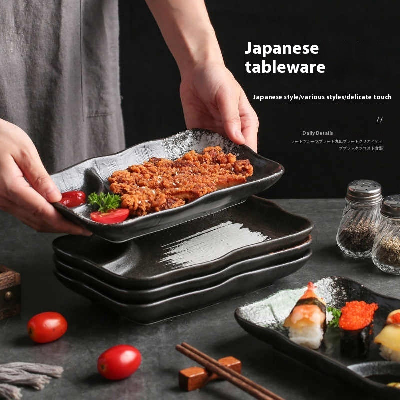 Compartments Plate Household Separated Ceramic Dinner Plate