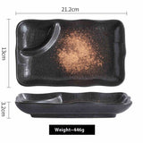 Compartments Plate Household Separated Ceramic Dinner Plate